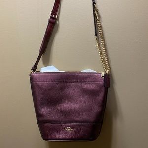 NWOT Coach Metallic Wine Paxton